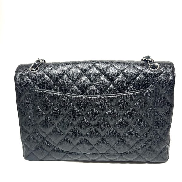 Chanel Maxi Flap Bag in Black Quilted Caviar Leather - Image 5