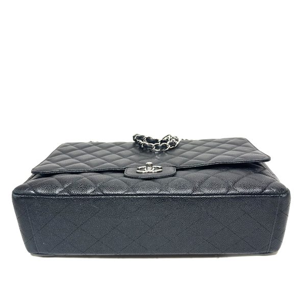 Chanel Maxi Flap Bag in Black Quilted Caviar Leather - Image 8