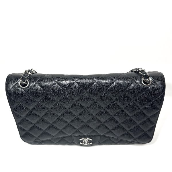 Chanel Maxi Flap Bag in Black Quilted Caviar Leather - Image 4