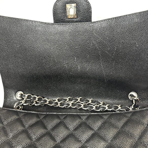 Chanel Maxi Flap Bag in Black Quilted Caviar Leather - Image 11