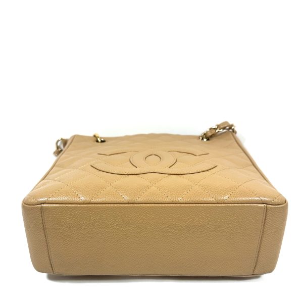 Chanel Petite Shopping Shoulder Tote in Beige Caviar Leather - Image 9