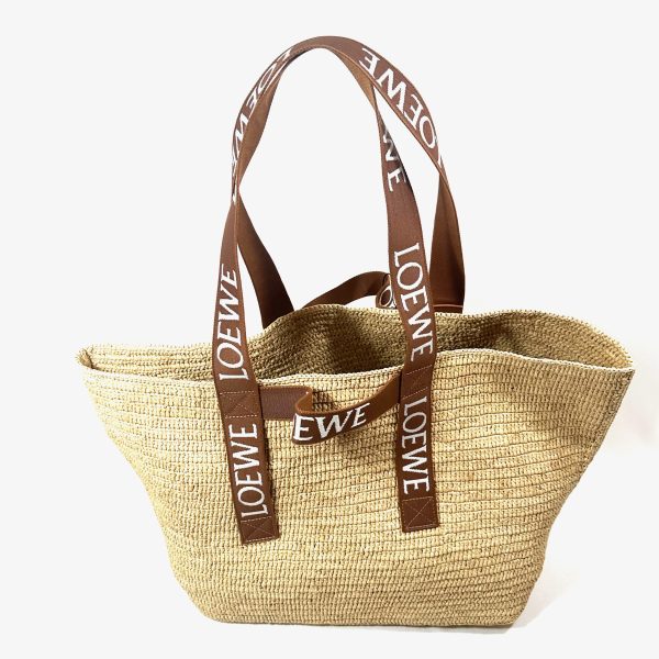 Loewe Raffia Fold Basket/ Shopping tote Shoulder Bag - Image 4