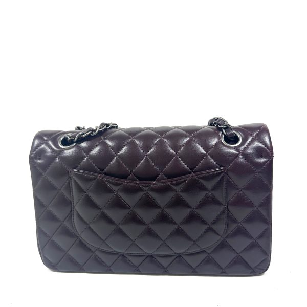 Chanel Medium Double Flap Shoulder Bag in Plum Quilted Lamb Leather - Image 4