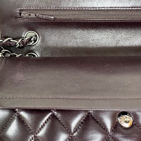 Chanel Medium Double Flap Shoulder Bag in Plum Quilted Lamb Leather - Image 9