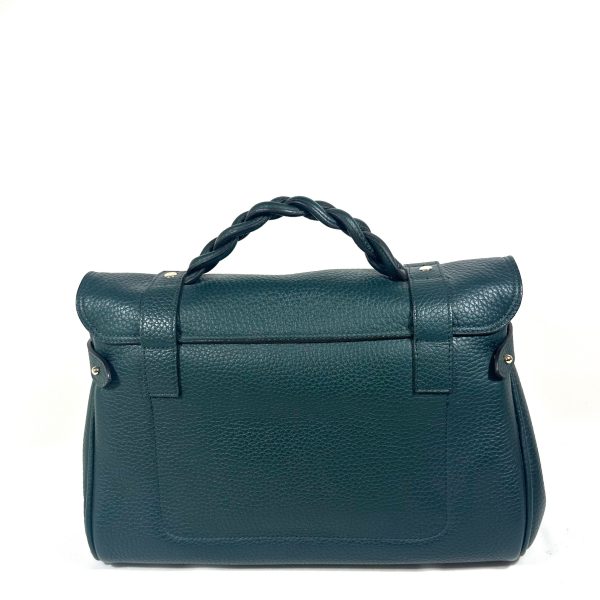 Mulberry Alexa Satchel Shoulder Bag in Green Heavy Grain Leather - Image 3
