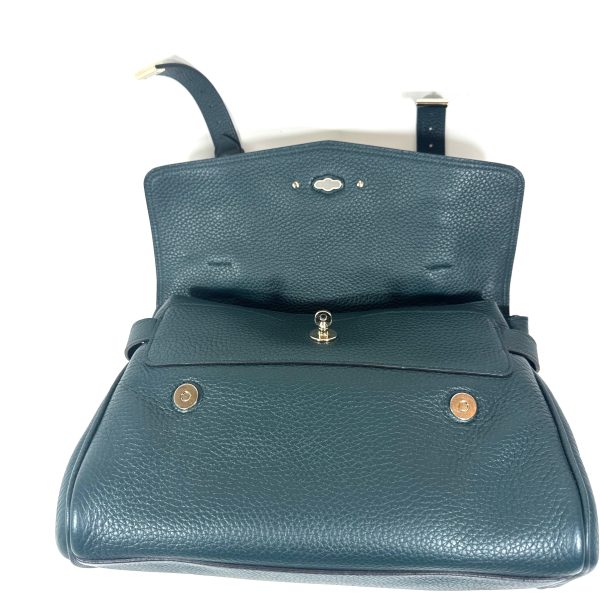 Mulberry Alexa Satchel Shoulder Bag in Green Heavy Grain Leather - Image 7