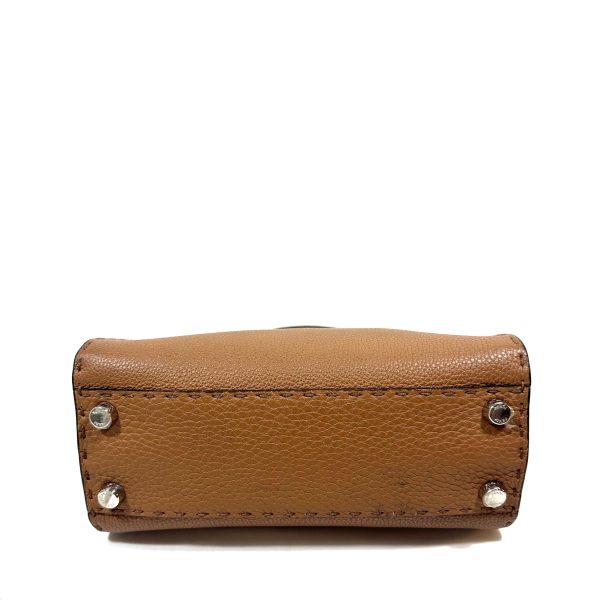 Fendi Peekaboo Small Väska i Brunt Grainat Läder - Bild 8