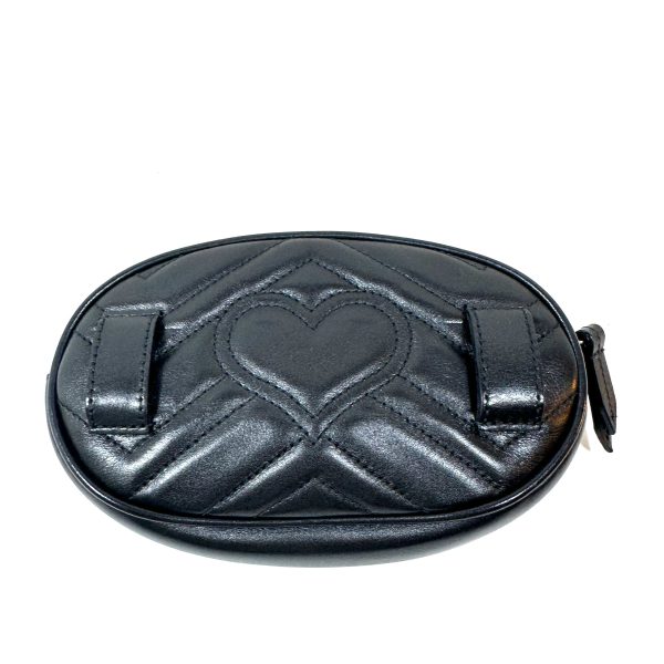 Gucci Mini Marmont Belt Bag, Black Chevron Quilting - Image 4