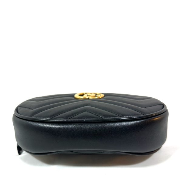 Gucci Mini Marmont Belt Bag, Black Chevron Quilting - Image 7
