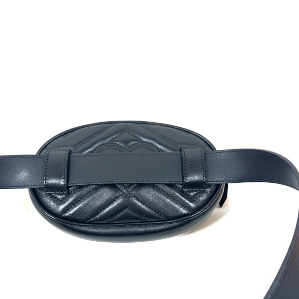 Gucci Mini Marmont Belt Bag, Black Chevron Quilting - Image 3
