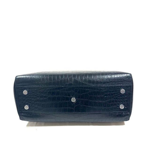 Saint Laurent YSL Cabas Rive Gauche Tote Bag in Black Embossed Leather - Image 7