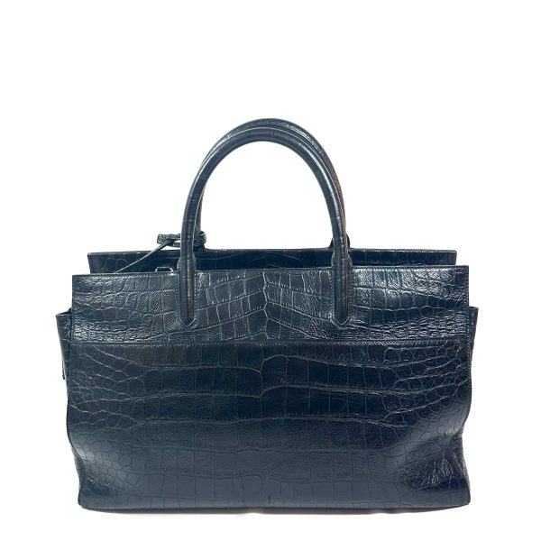Saint Laurent YSL Cabas Rive Gauche Tote Bag in Black Embossed Leather - Image 4