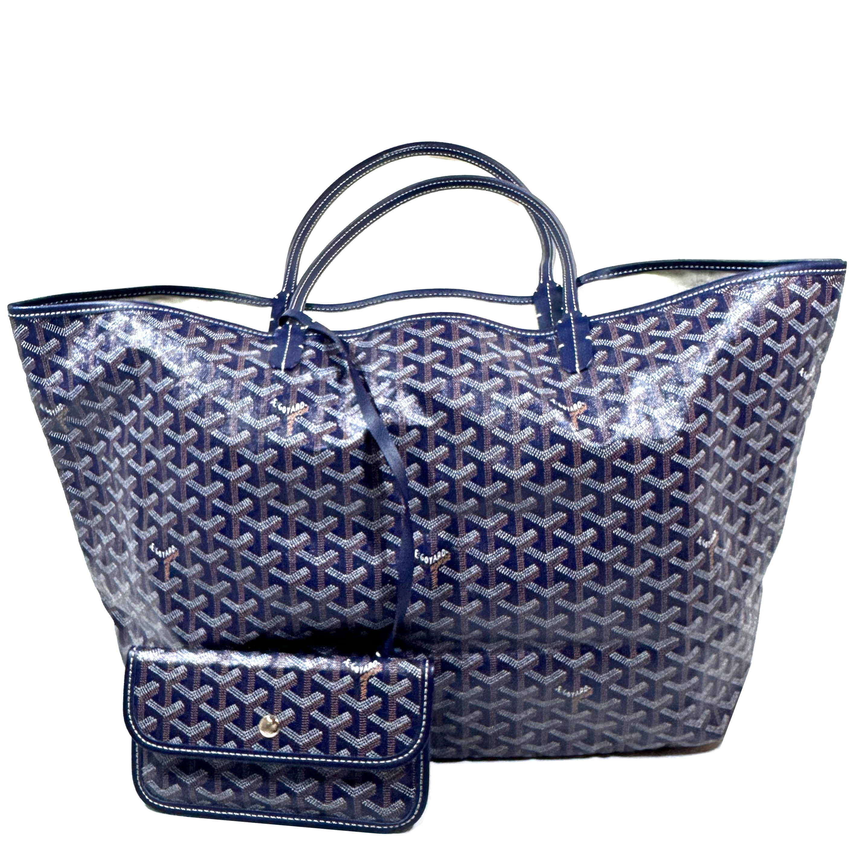 Goyard Blå Goyardine Saint Louis GM Tote Väska