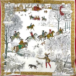 Hermès 90 Red Silk Carré Scarf L'Hiver - Still in Fashion
