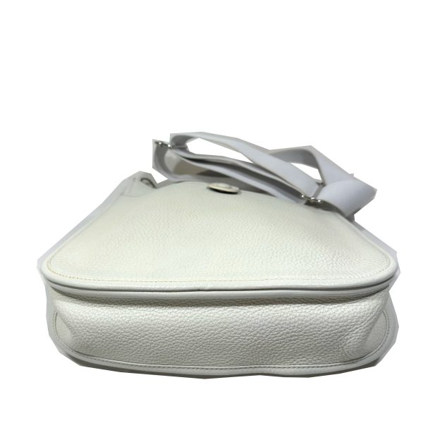 Hermès Evelyne 29 PM Crossbody Bag in White Clemence Leather