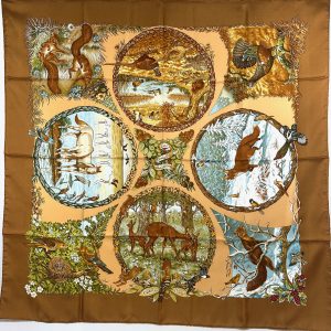 Hermès designer silk carré scarves